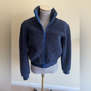 Alexa Cozy Teddy Bomber Fleece Johnnie-O Navy Blue Zip up Jacket Bomber XS